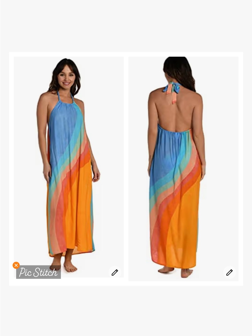 Sunshine 79 Mod Colorblock Cover Up Maxi Dress